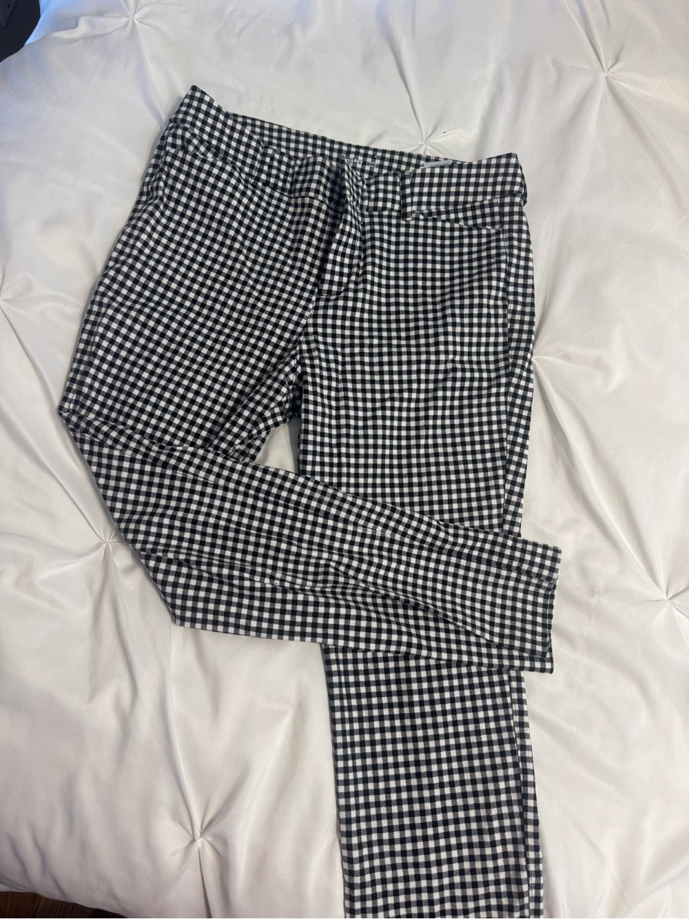 Old Navy Black & White Gingham Chinos